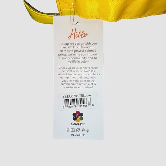 New With Tags Lug Clear Zip Storage Pouch 💛Yellow - Picture 4 of 5
